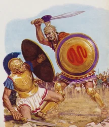 Paris and Menelaus in Combat